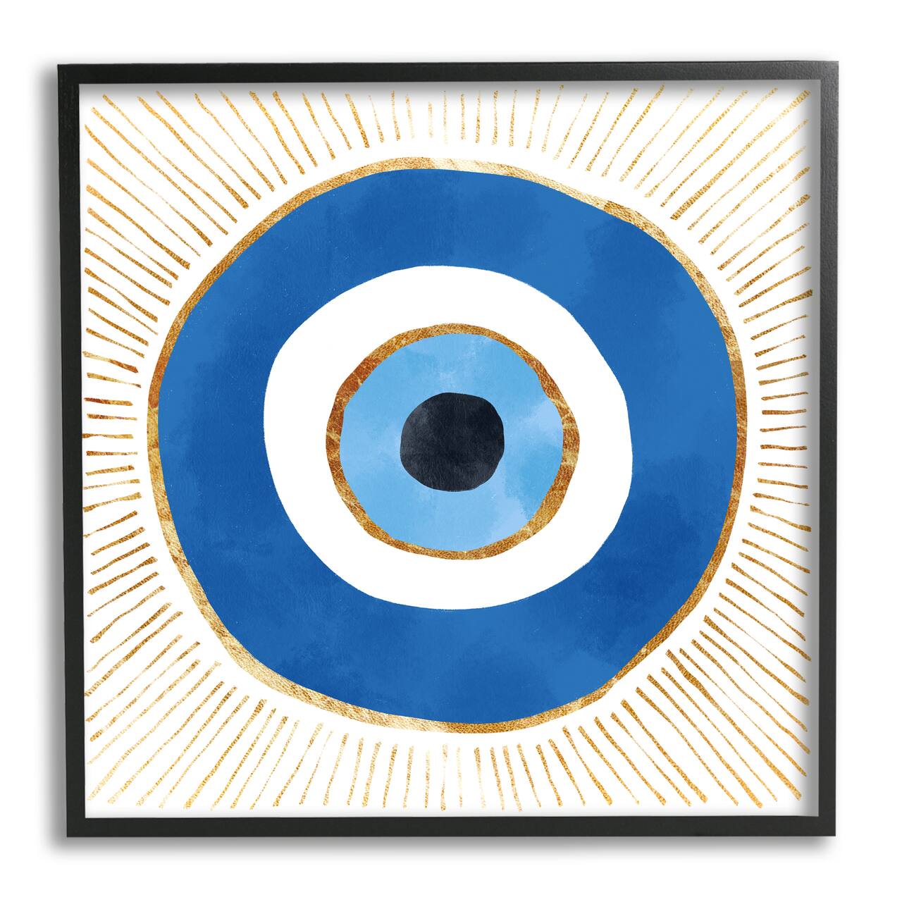 Stupell Industries Evil Eye Symbol Striped Rays Framed Giclee Art